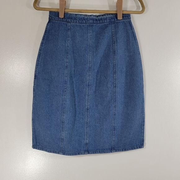 BB DAKOTA On Cloud Nine stretch denim button front jean pencil skirt - Picture 6 of 10